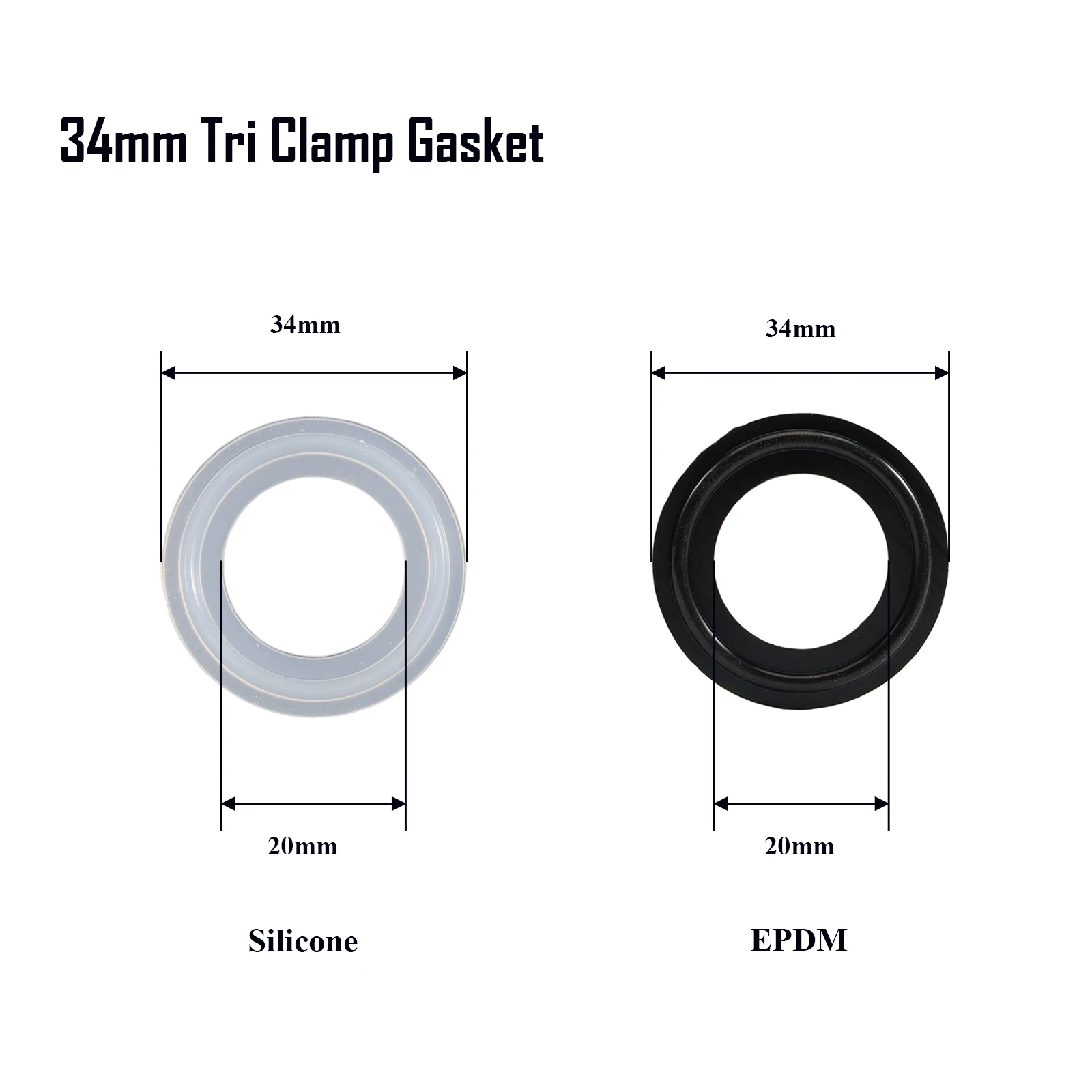 34mm Tri Clamp End Cap Ferrule Gasket Clamp Tri Clover TC Stainless Steel Parts Conical Fermenter Homebrew  Brew Kettle
