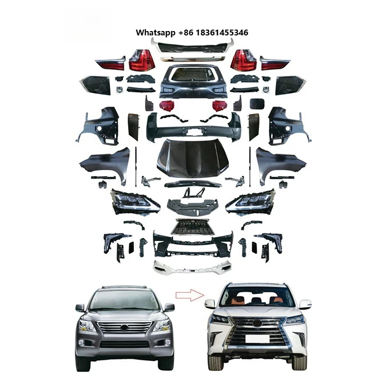 

For LX570 2008-2016 for Be New val Exterior Accessories Front Bumper Fender Side Skirts Grille Body Kit