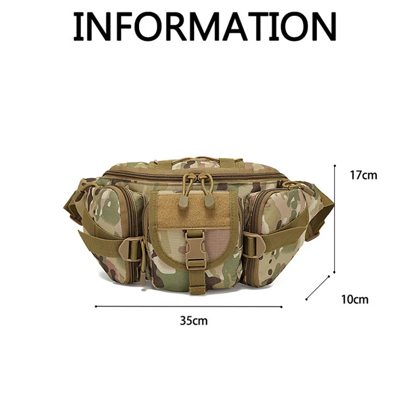 Męska wodoodporna torba biodrowa na zewnątrz, system Molle, kamuflaż, do polowania, wędrówek, wspinaczki, nylonowa saszetka na telefon komórkowy, torba taktyczna.