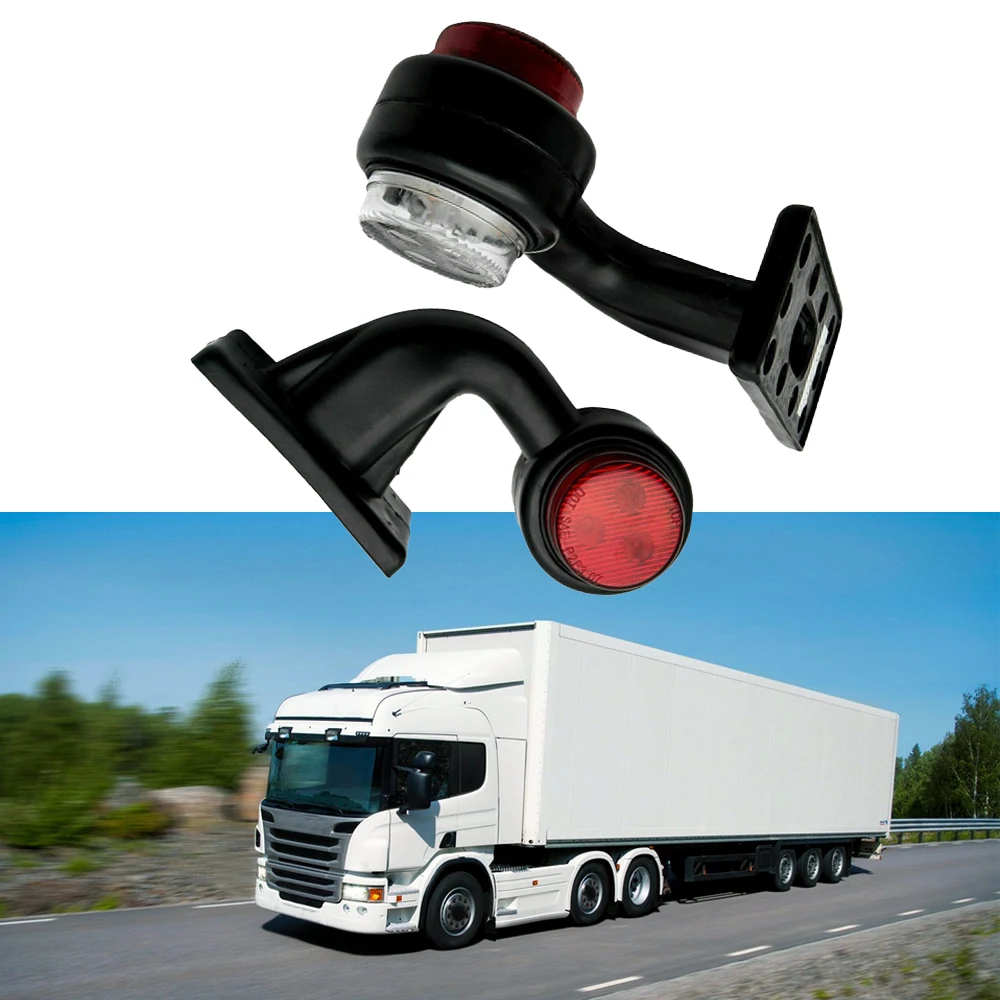 Picture 6: Universal 2Pcs/set Truck Lamp Car-styling 12/24V LED Side Marker Light Indicator Lamp Red White Tail Light Assembly
