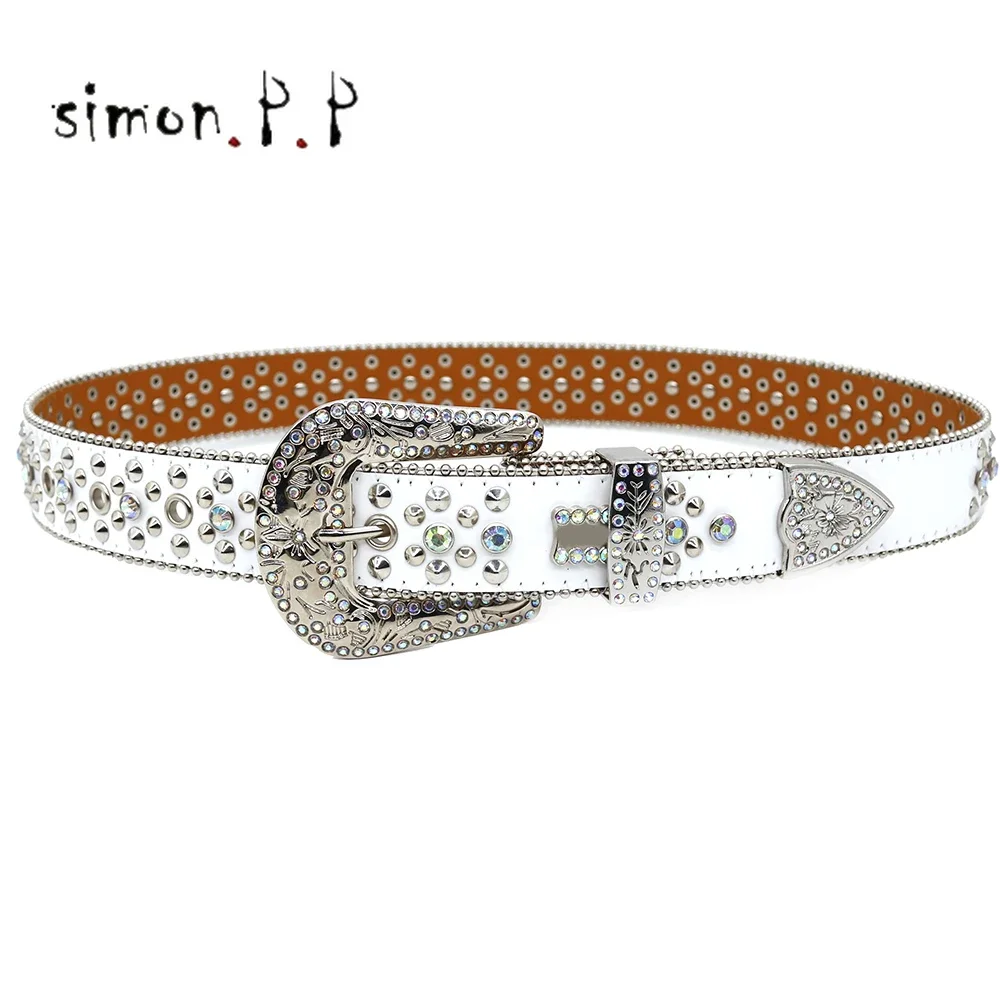 

Diamond Belt Wide Buckle Belt for Women Men Vintage Rhinestone Top Quality Strap Female Man for Jeans Simon Belt