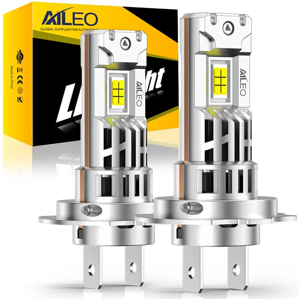 AILEO 2 PCS H7 LED 24000LM 100W Pair H7 LED CANBUS 9-48V 6500K 800% Brighter Cooling Fan Car Headlight Bulbs