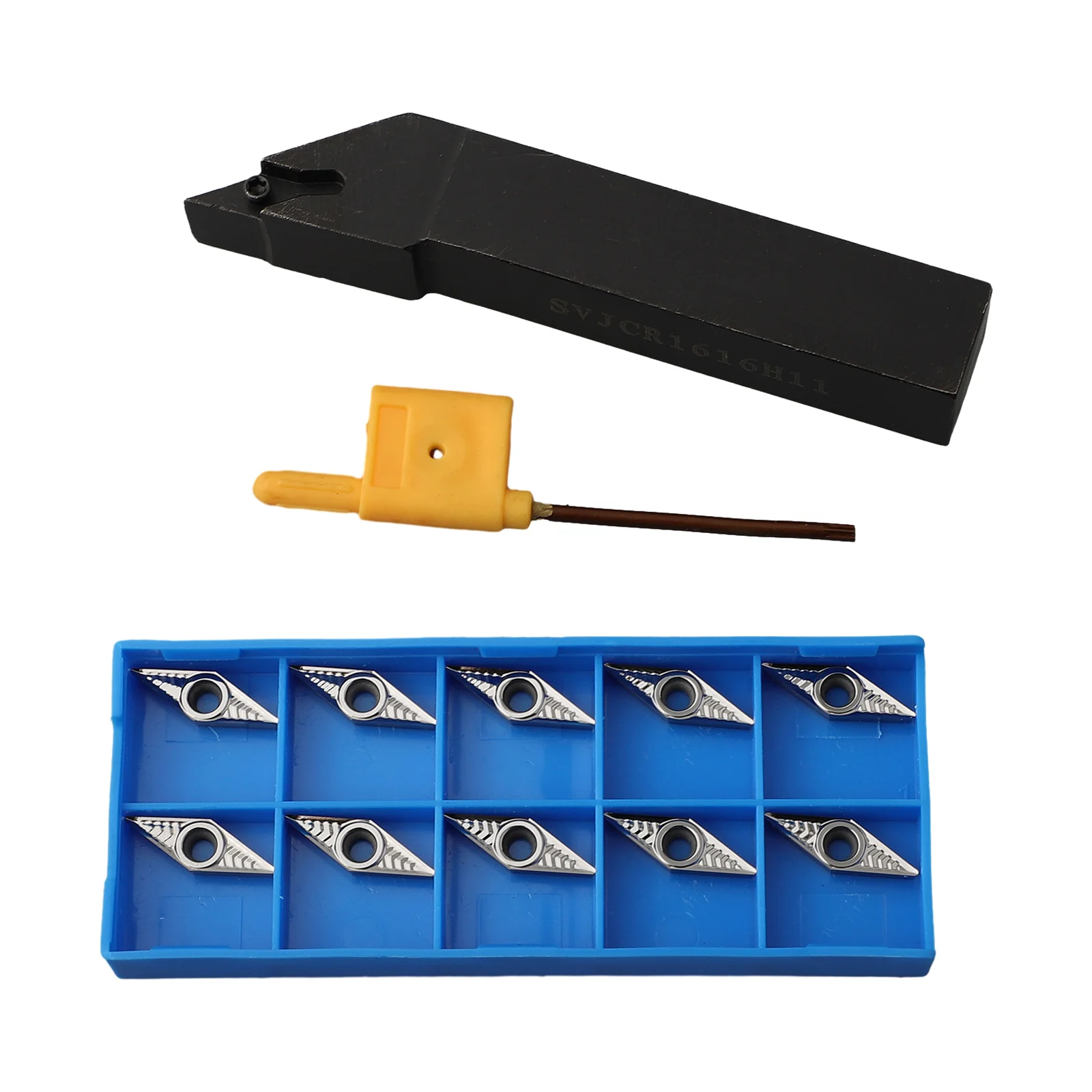

Brand New External Tool Holder Turn Holder 10PCS 16mm Lathe Tool Aluminum Insert Carbon Steel VCGT110304-AK H01
