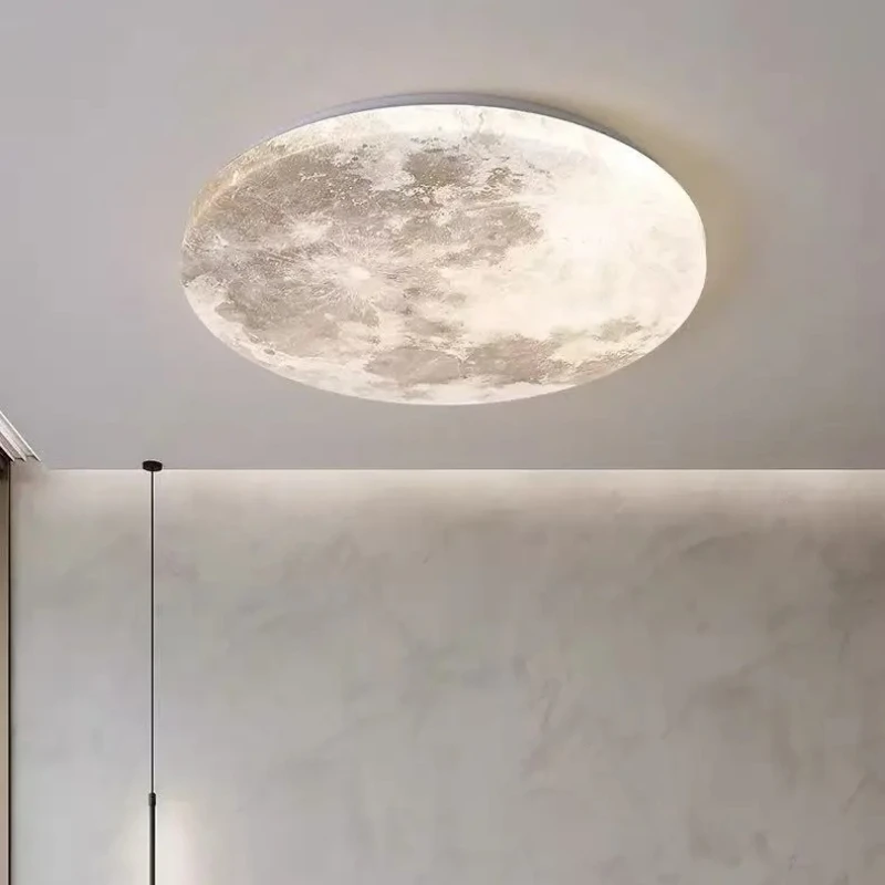 Nordic High Ambiance Stepless Dimmable Moon Ceiling Light Art Creative Indoor Lamps for Restaurant Home Decoration Chandelier