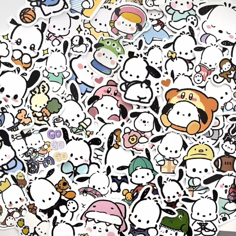 

60pcs Sanrio Hello Kitty Kuromi Cinnamoroll Pochacco for Kids Phone Guitar Laptop Notebook Suitcase Cup Waterproof Sticker Kids