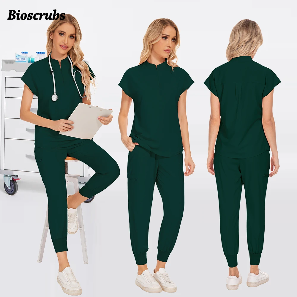 Scrubs Clinical Uniforms Woman Hospital Work Clothes Dental Clinical Workwear Joggers Pants Suit Medical 2 Piece Set Beauty Wear