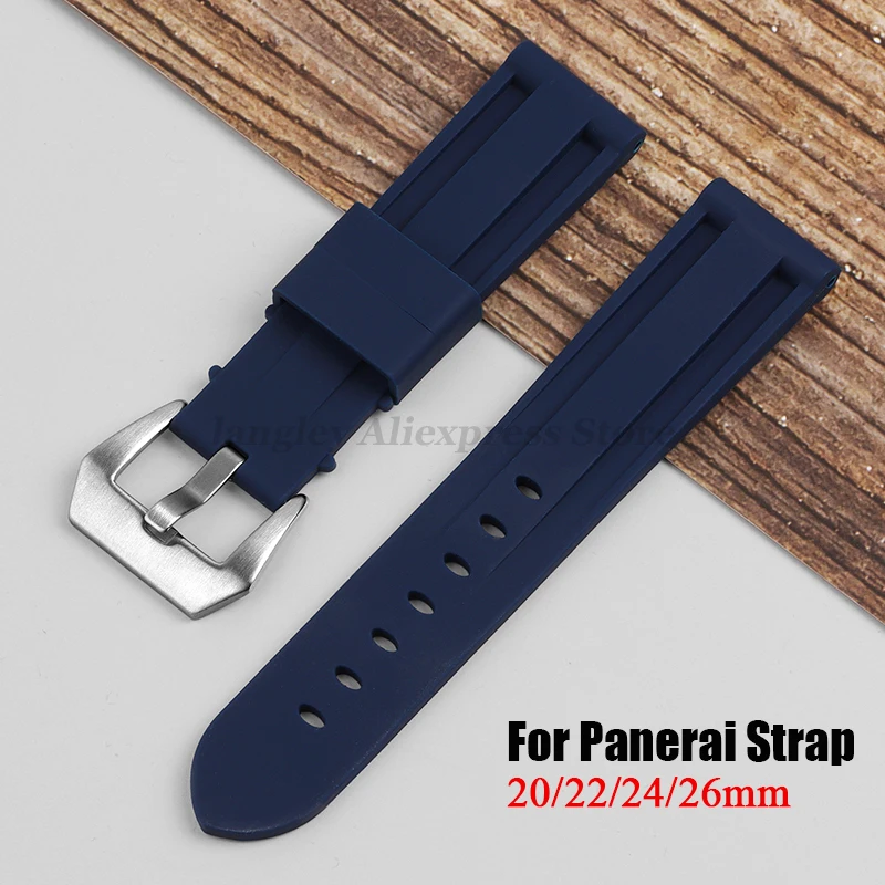 Rubber Watch Band 20mm 22mm 24mm 26mm Strap for Panerai for Seiko Bracelet Universal Wristband for Men Belt Sport Silicone Strap