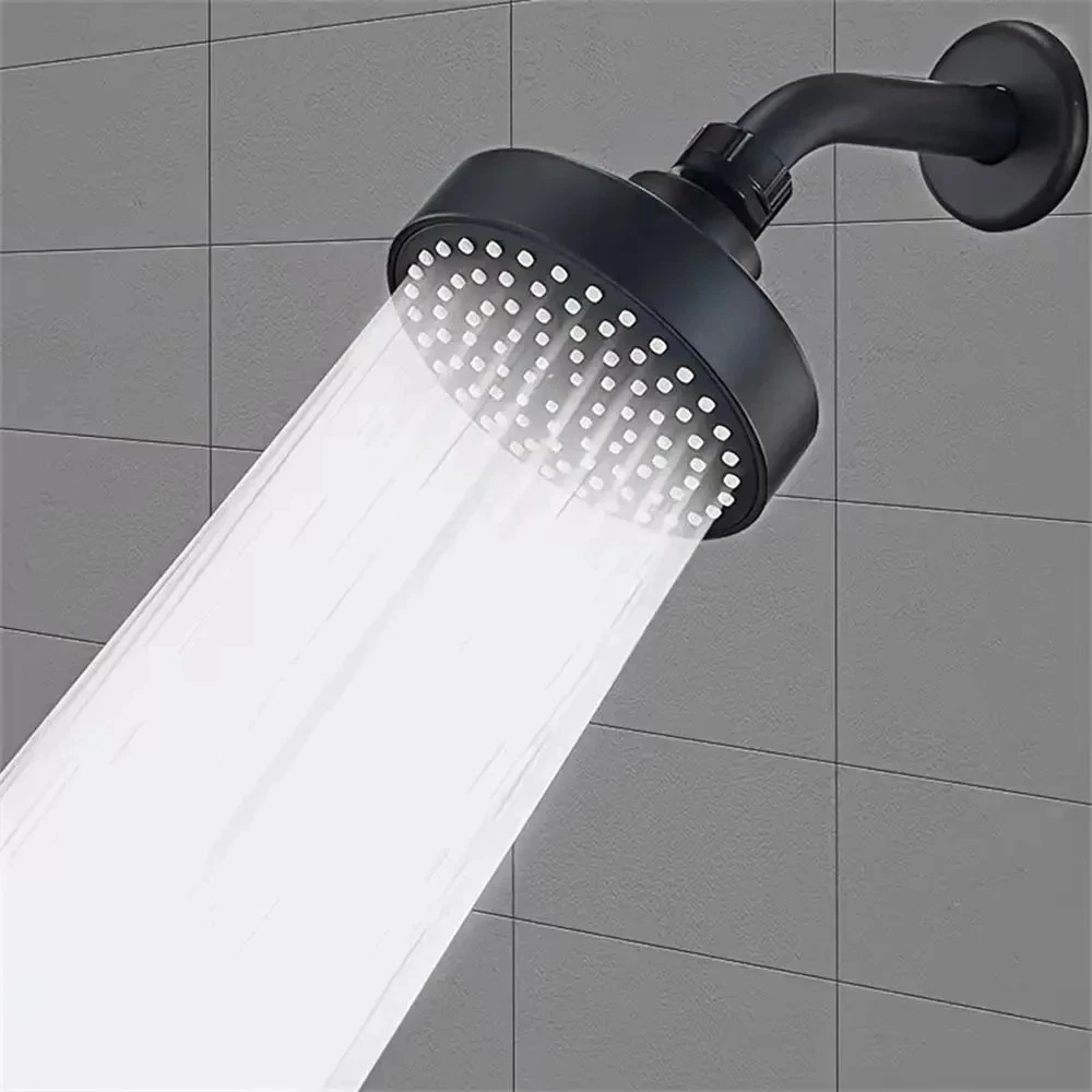 New High Pressure Black Shower Head Sprayer Adjustable Rainfall Wall Mounted Bathroom Fixture Faucet Bathroom Accessories