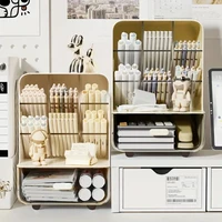 Multi-Layer Desk Organizer Large Capacity Office Accessories Slanted Insert Pencil Holder Storage Box Stationery Supplies School - Image 4