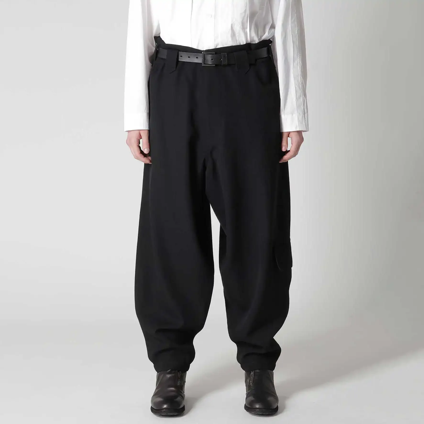 YOJI OOAK التصميم الأصلي الصوف مريح الكاحل المربوطة السراويل بلون تصميم الشعور عمال نمط السراويل عارضة للرجال #1