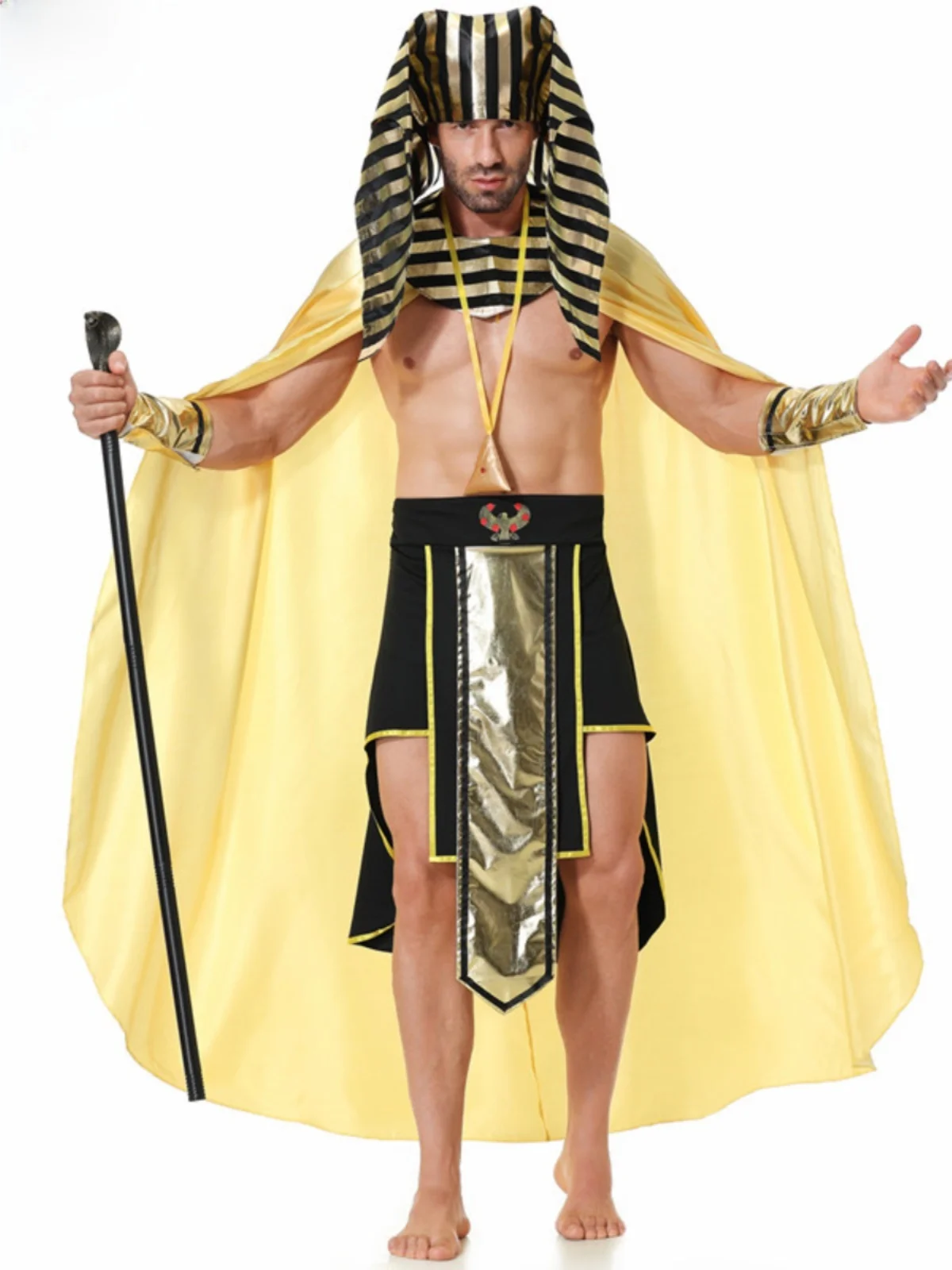 

Новый костюм на Хэллоуин, мужской костюм для выступления короля фараона, одежда для выступлений на сцене, костюм принца, этнический сценический костюм