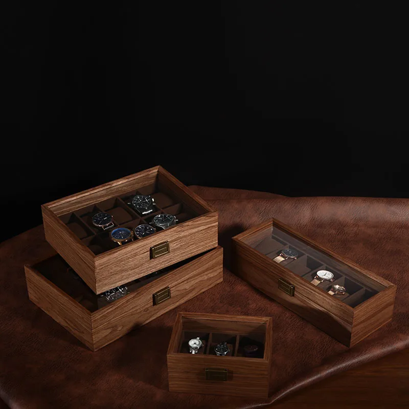 Walnut wood more than receive a case wrist watches collection box display transparent display boxes, watches boxes