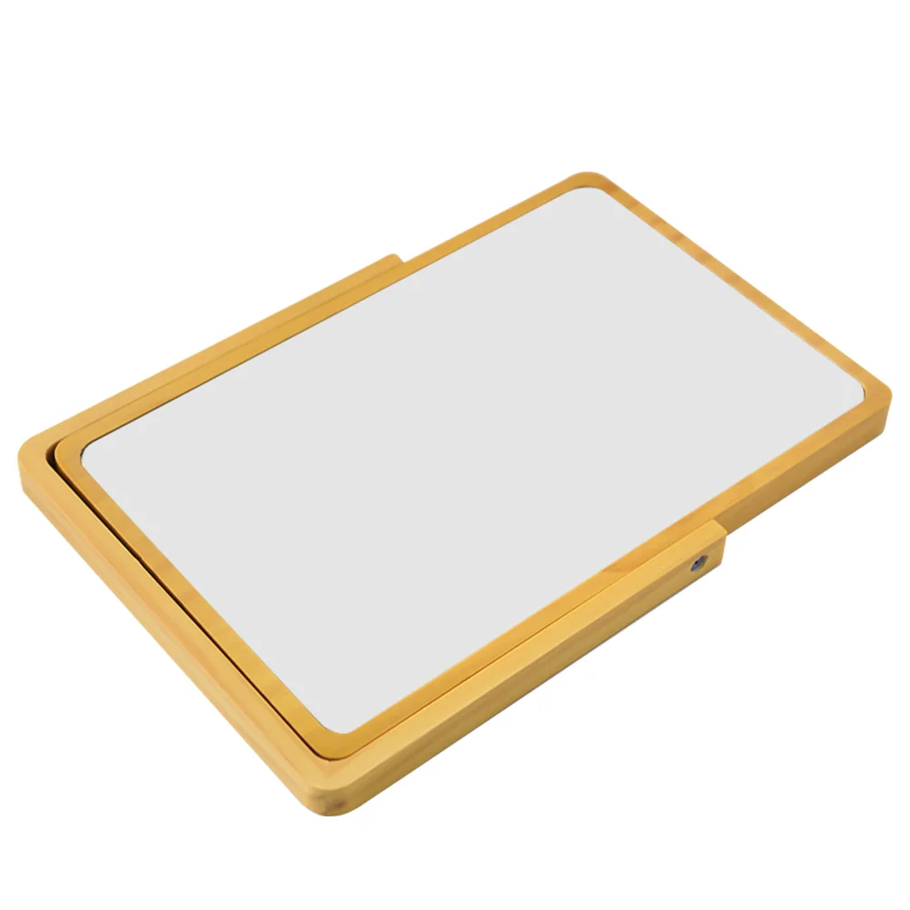 Kreativer Make-up-Spiegel aus Holz, kompakte Größe, glatte Kanten, hochwertiges Material für Schlafzimmer, Schminktisch, Dekoration, Hellgelb