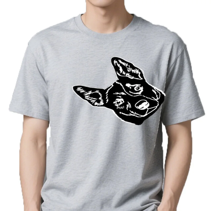 T-shirt décontracté en coton pour hommes, visage de chien de bétail australien, t-shirts d'amant de chien, cadeau drôle,