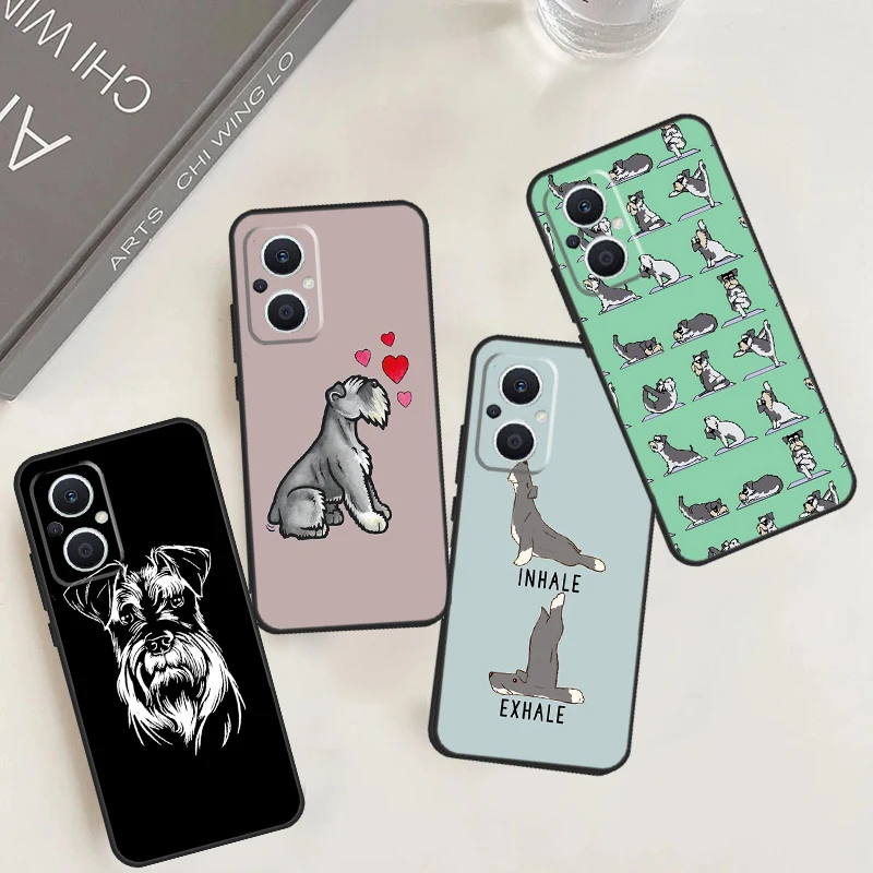 Cartoon Schnauzer Dog Case For OPPO Reno 5 Lite 8 4 6 7 10 Pro 4Z 5Z 8T OPPO Find X6 X5 Pro X2 Neo X3 Lite Cover