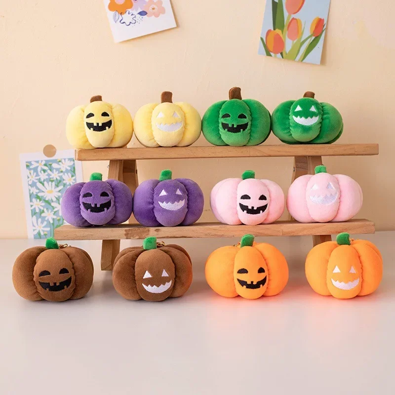 Stuffed Plants Plush Halloween Pumpkin Creative Plush Doll Pendant Keychain Girl Heart Super Cute Festival Gift for Friend