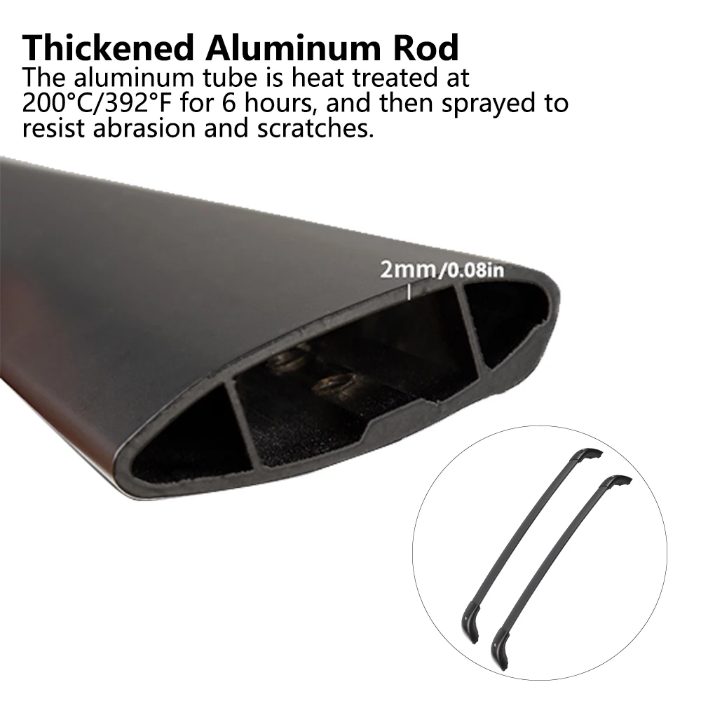 Roof Rack Rail Fit for Toyota Highlander XLE, Limited, Limited Platinum, LE, LE Plus 2014-2019