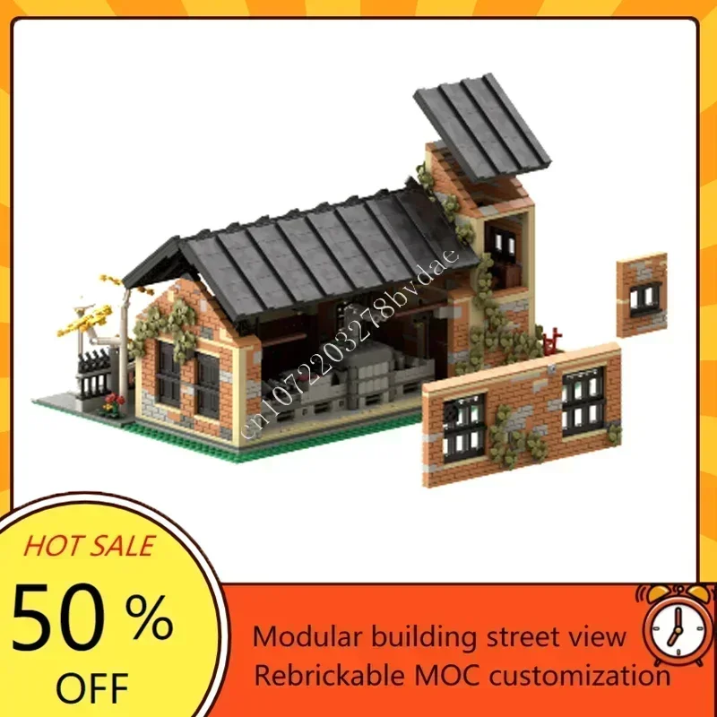2763PCS Old Canning Fish Factory Modular MOC Creative Street View Custom Puzzle Architecture DIY Assembly Model Toy Gift