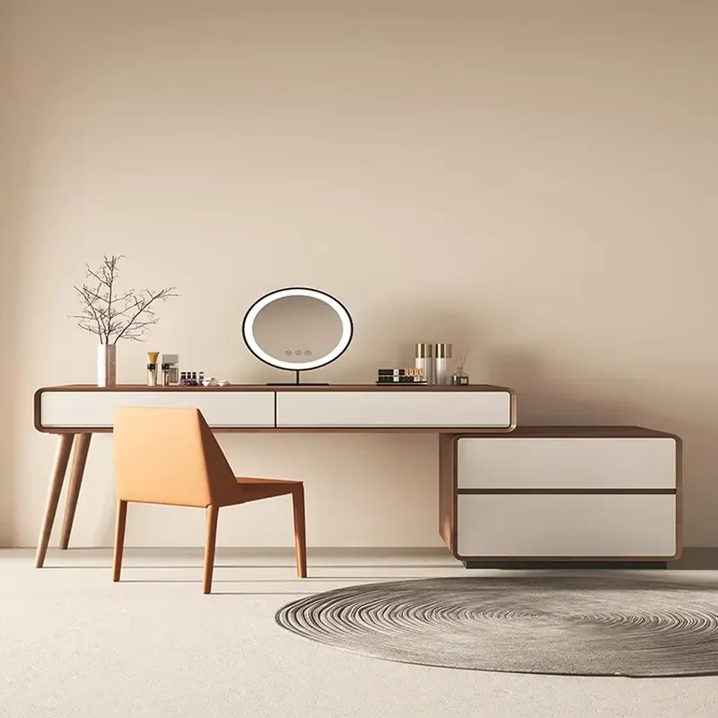 Hot Sale High-end Modern Furniture Dressing Table Set Factory Price High Quality Wooden Italian Mirror Makeup Dressing Table