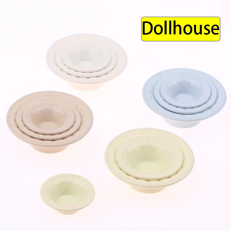 3Pcs Dollhouse Mini Simulation Western Plate Dishes Model Dollhouse Kitchen Decoration Pretend Play Toys Dolls House Accessories