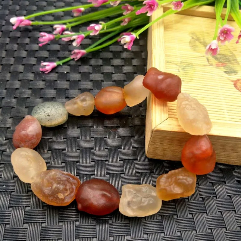 

Alashan Gobi JadeRaisin Agate Rough Stone Bracelet