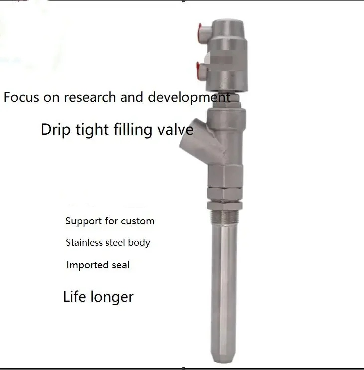 Máquina de Enchimento com Haste de Extensão de Dn1527 Válvula de Enchimento de Bico de Descarga Pneumática Anti-gotejamento Aço Inoxidável