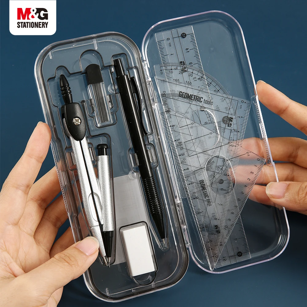 M&G Compass Set Ruler Measurement Set Learning Professional Multifunctional Drawing Tool Set Ruler and Ruler 8 pcs Set