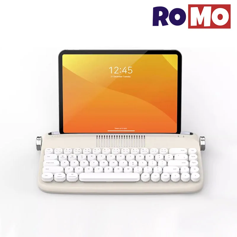 Actto Retro 2 Dual-Mode-Tastatur verkabelt Bluetooth Office-Tastatur Schreibmaschine Aussehen Tablet-Halter Aufladen Mini-Tastatur