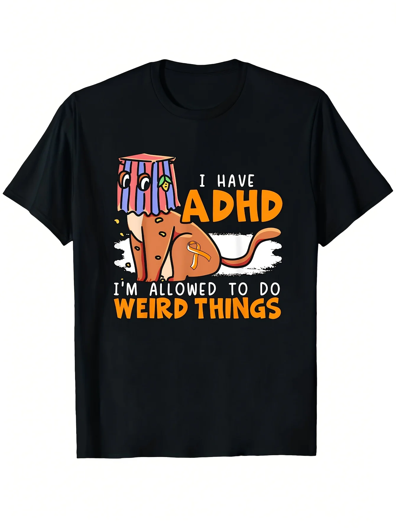 2026 Localmen'S ADHD Neurodiversity Graphic Tee - Funny I Have ADHD Allowed to Do Weird Things Saying - Soft Sm Shirt - Sizes S-