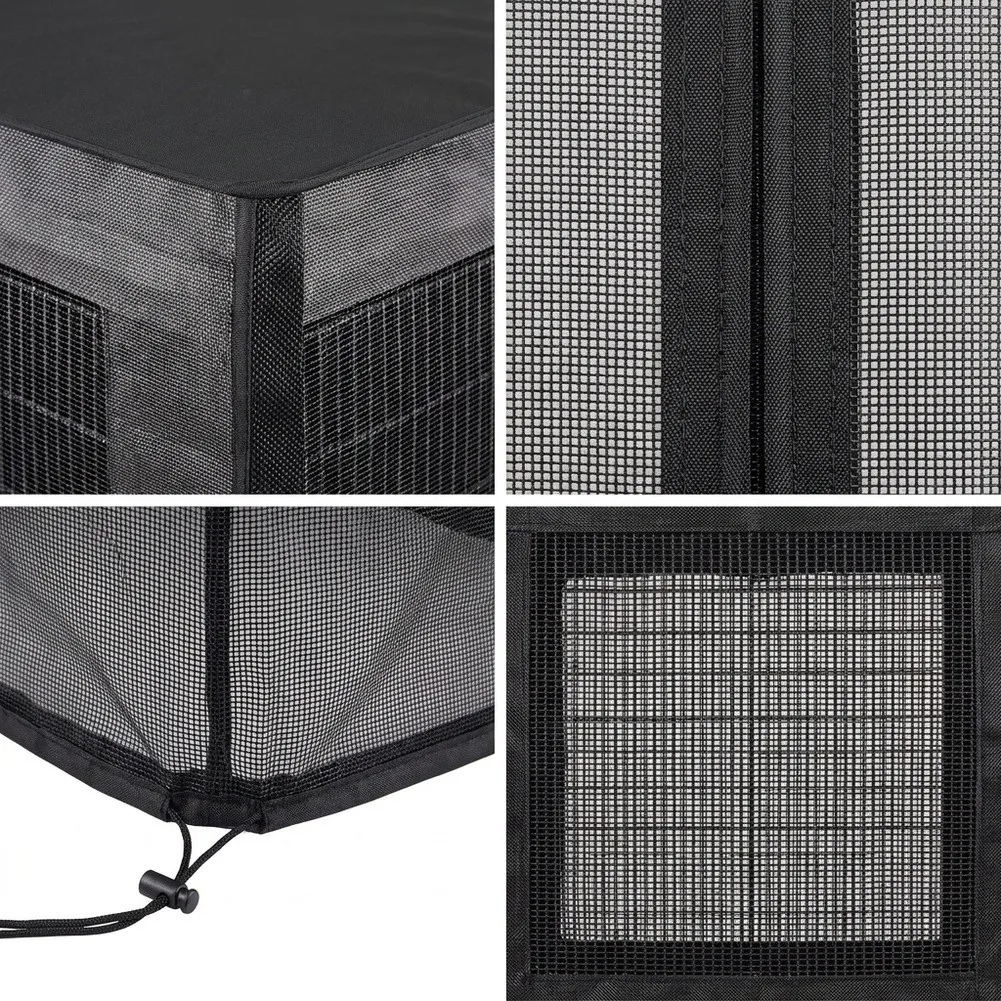 All Weather Breathable AC Cover Waterproof Mesh Top 600D Oxford Dust Snow Protection For Outdoor Air Conditioner Unit