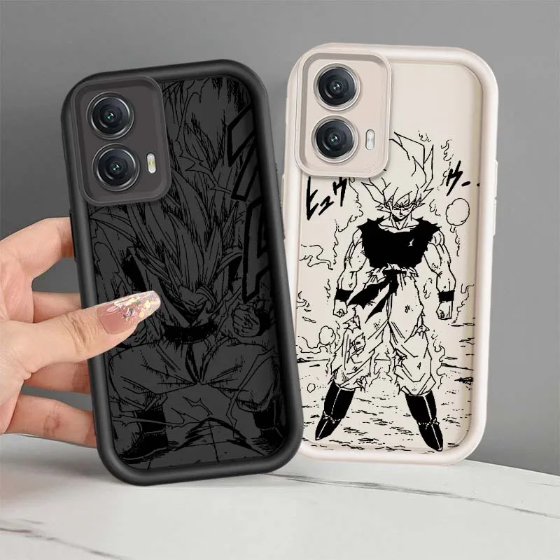 

D-Dragon Ball Goku Saiyan For Motorola MOTO Edge G85 G54 G35 G34 G32 E22 E14 G04 50 5G Eye Ladder Phone Case Cover