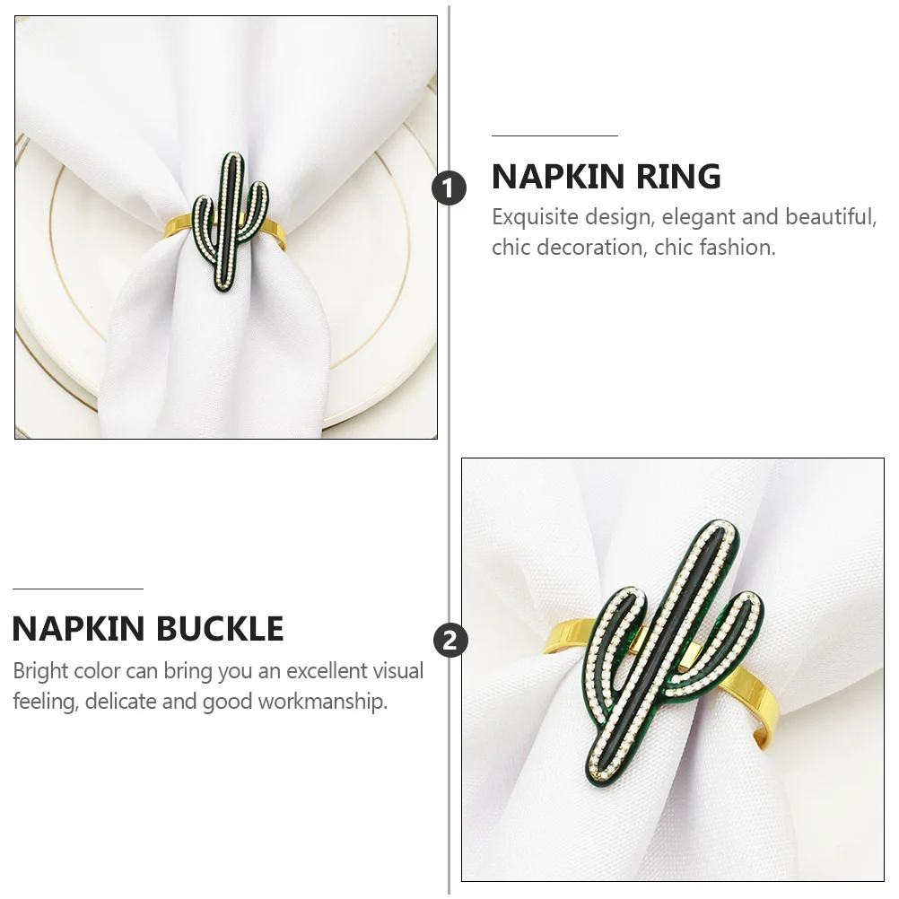 

4 Pcs Napkin Alloy Napkin Buckles Rings Yellow Elegant Tableware Accessories Party Decorations Stylish Banquet Supplies