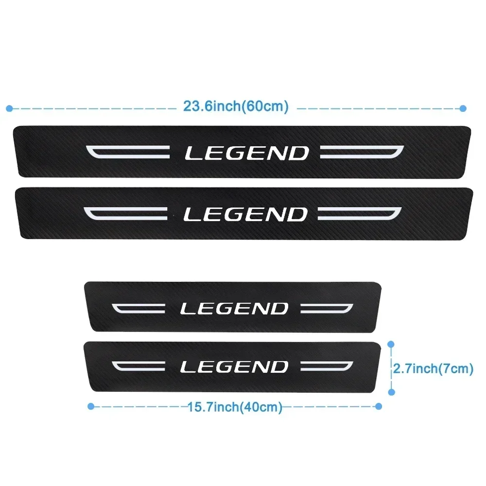 Car Accessories For Honda LEGEND Badge Door Threshold Sill Scuff Plate Decals Carbon Fiber Protector Stickers Pedal Guards Strip