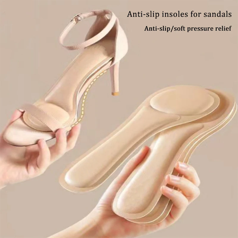 Sandals Heels Shoes Insoles Sweat Absorbing Anti Slip Self-adhesive Shoe Pad Soft Shock Absorption Pain Resistant Insole Inserts