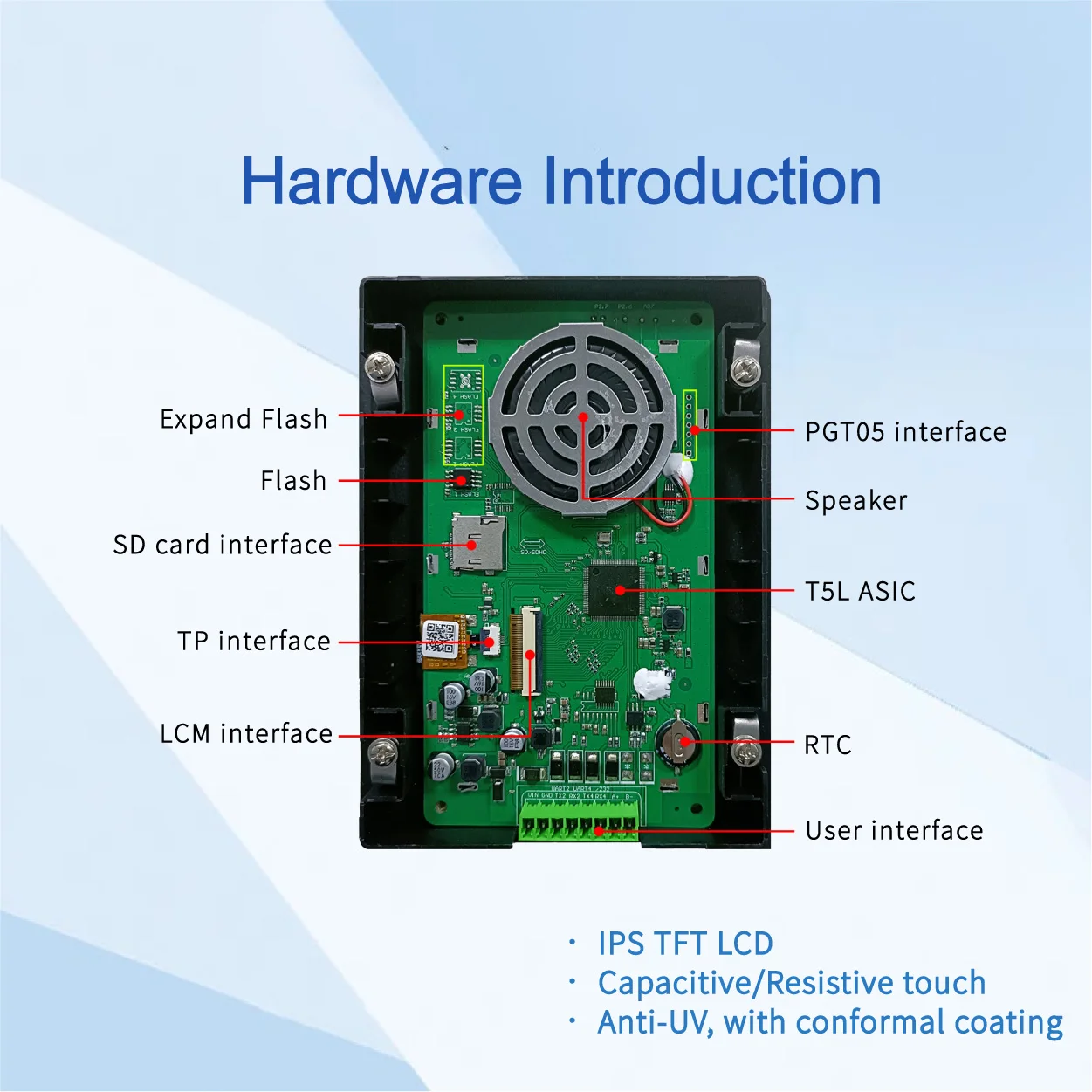 DWIN 800*480 LCM HMI Monitor Touch Screen IPS-TFT-LCD Module With Shell Support Arduino, STM32 DMG80480T050_A5W