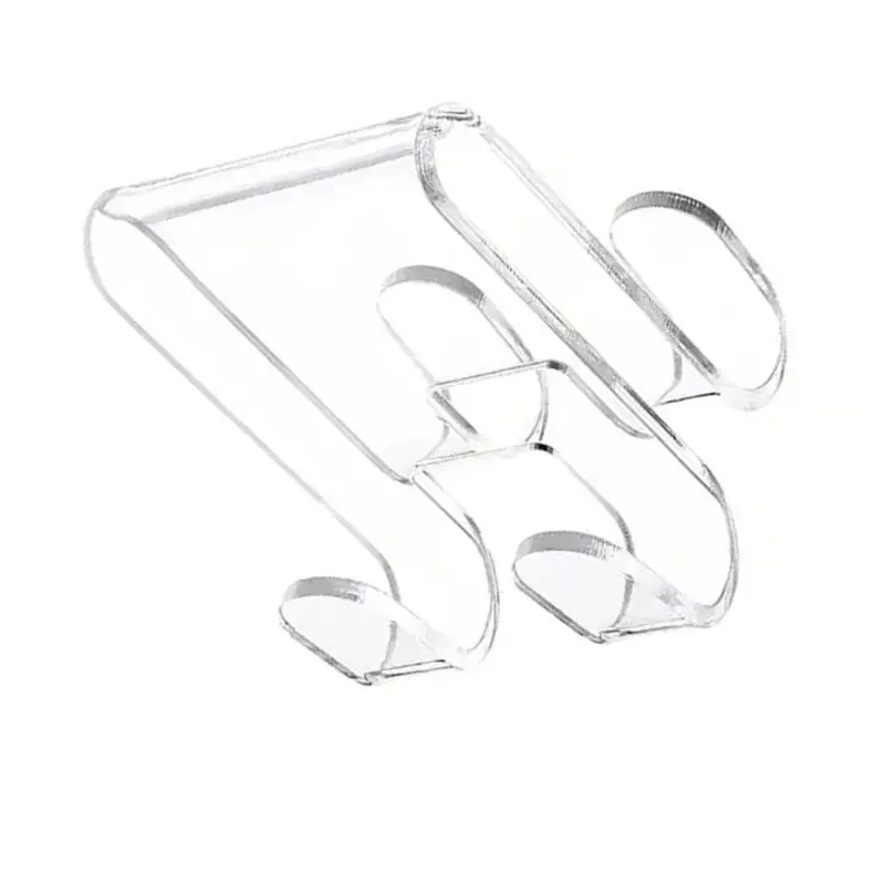 AEE2-2Pcs Acrylic Glass Door Hanger Attachments Secure Towel And Clothing Hangings Hook - view 3