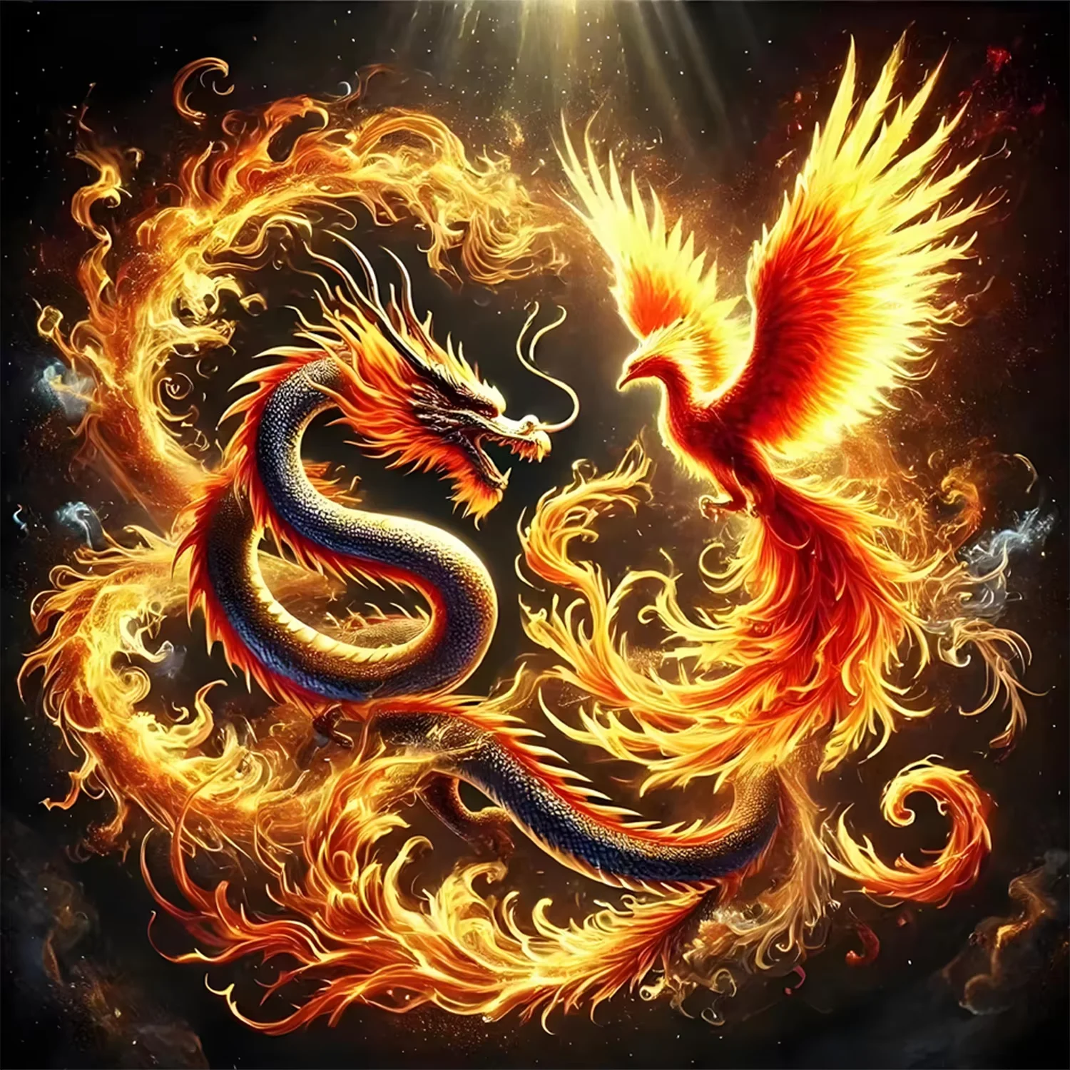 

Dragon and Phoenix Pattern DIY Jigsaw Puzzle Home Decor Adults Puzzle Games Family Fun Puzzles Educational Gift