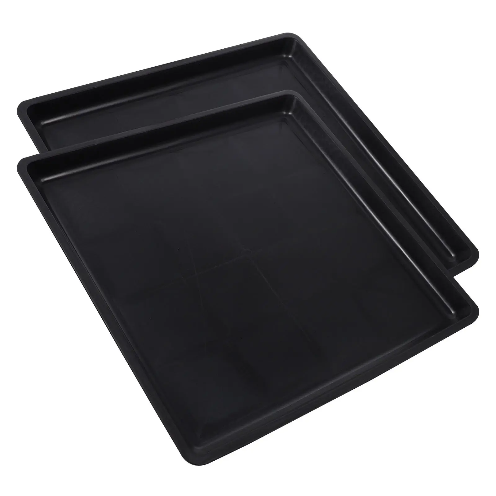 

2pcs Dog Cage Tray Urine Pad Black 38x38x2.5cm Leakproof Durable Plastic Bedpan Easy Clean Pet Poop Pan Household Rabbit Potty