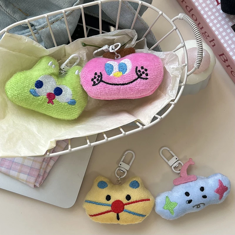 1 Pcs Cute Cartoon Pendant Plush Keychain Hanging Pendant Creative Key Ring Bags Pendant