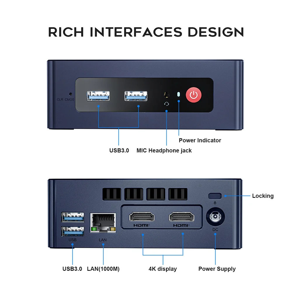 Imagem -06 - Intel Desktop Mini pc Intel 11th Gen Lago Jasper N5095 Ddr4 8gb 256gb 128gb Ssd Wifi bt 1000m Lan 2023