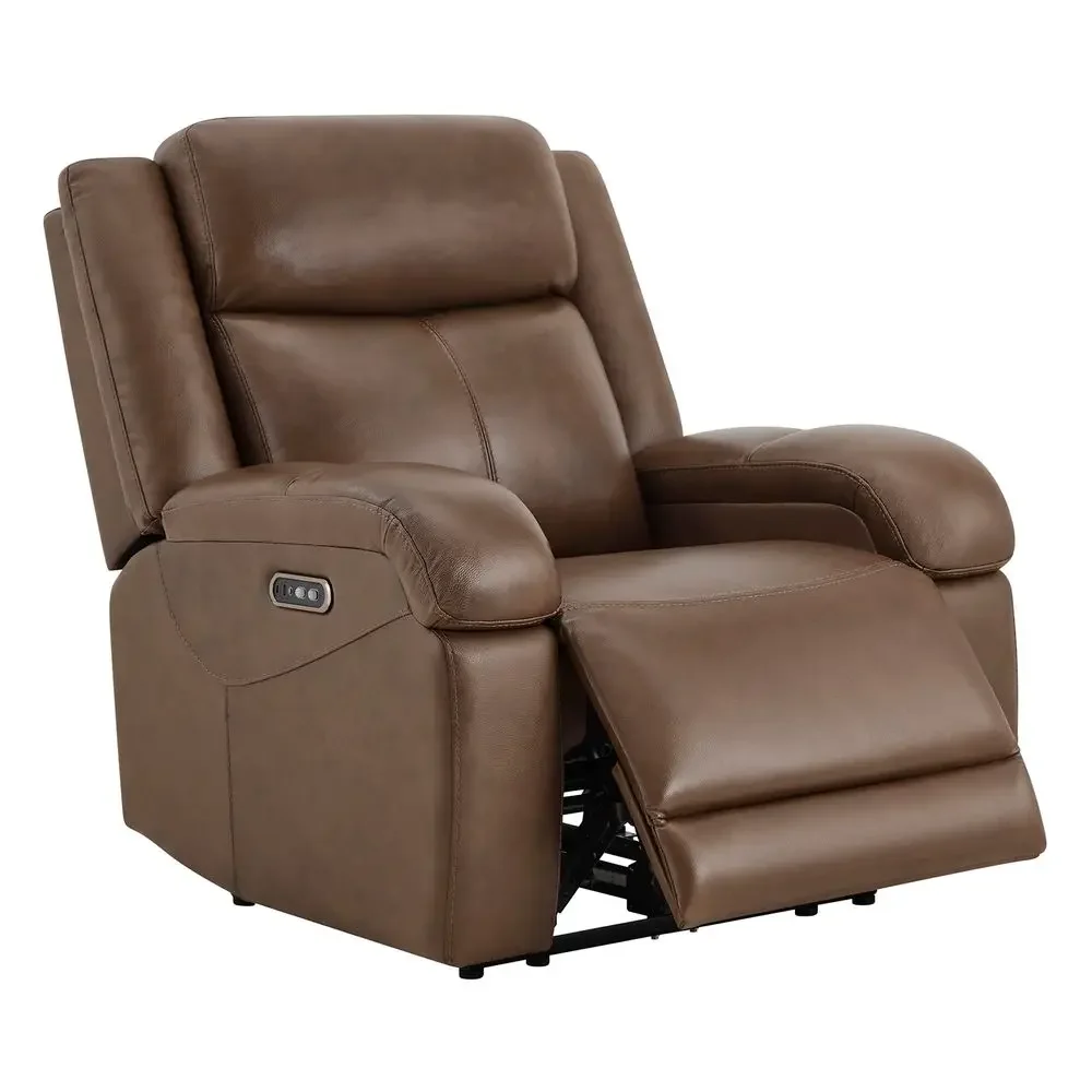

Genuine Leather Power Recliner Chairs for Adults, Wall Hugger RV Recliner with Power Headrest amp Charging Ports, Electric Recl