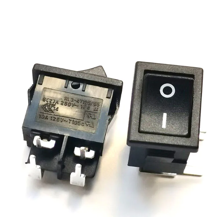 Original certified 4-pin 2-speed PCB bend-foot ship switch RL3-4-21-G-2-BK/BK-P19-F Black 21*15mm 6A250V