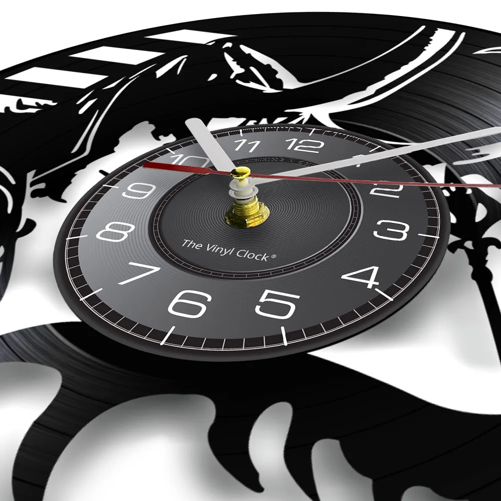 Movie Character Loki Vinyl LP Record Wall Clock Retro Comic Art Home Decor Watch Norse Mythology Viking Vinyl Disk Crafts Clock