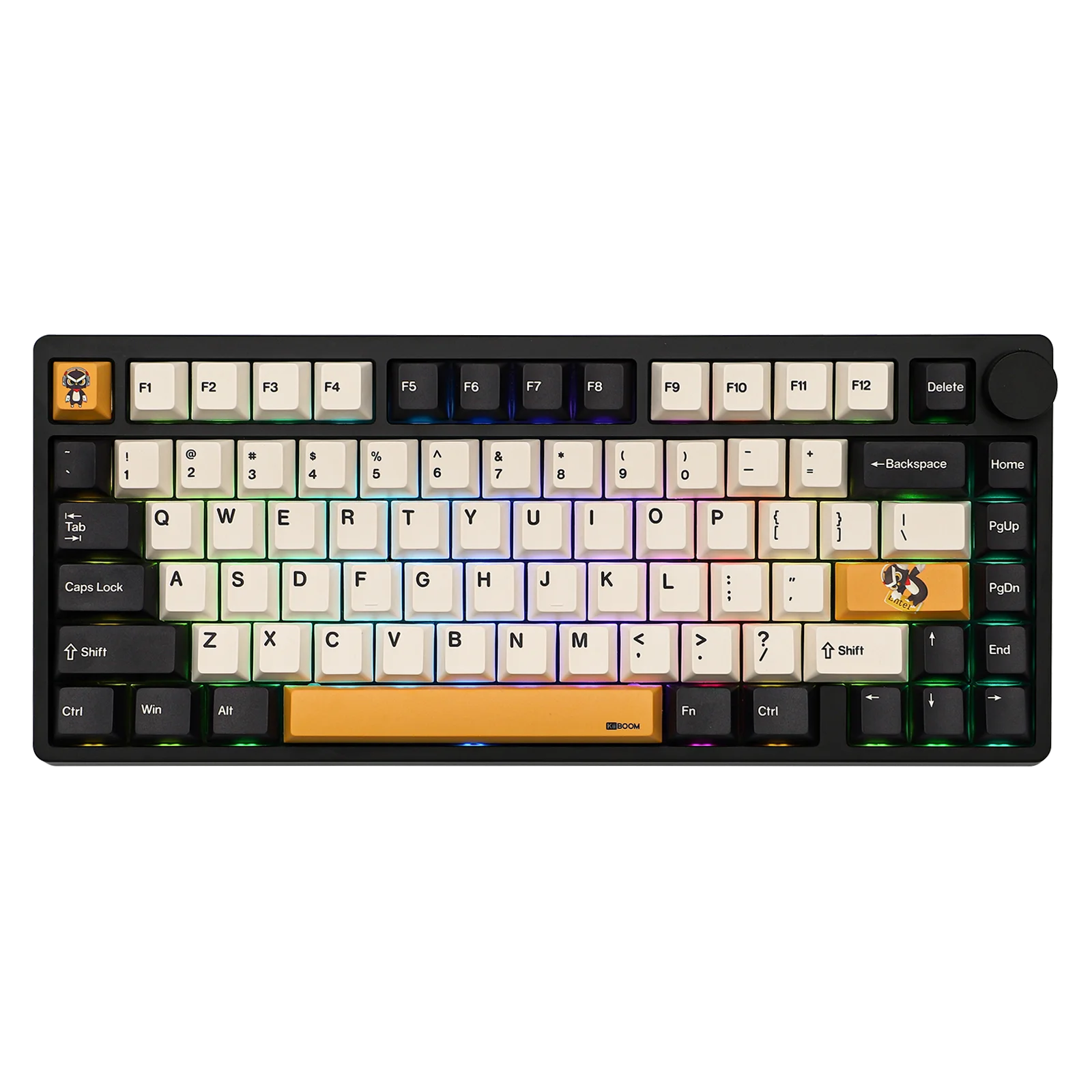 KiiBOOM Moonshadow V2 75% QMK&VIA Wired USB-C/BT5.0/2.4GHz Wireless Hot-Swap Aluminum Mechanical Gaming Keyboard with FR4 Plate