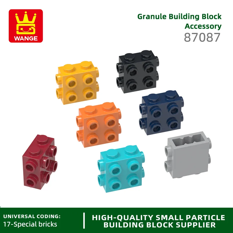 WANGE 87087 100g/73PCS 4 sides 4 holes Building Blocks Moc Accessories Compatible with Bricks DIY Children Toy Gift