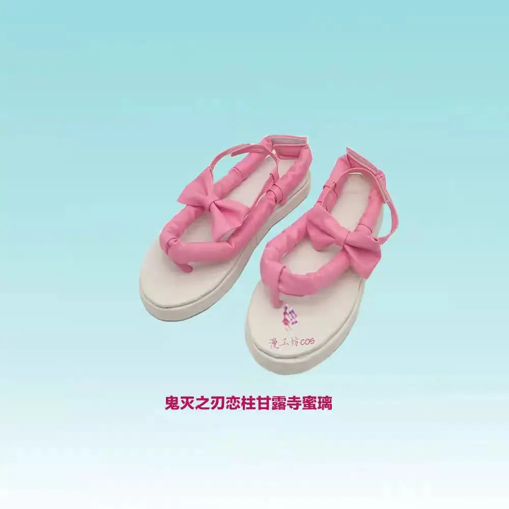 Chaussures de Cosplay Anime Demon Kanroji Mitsuri, sandales roses Slayer Kimetsu No Yaiba, chaussures à semelles en mousse Kanroji Mitsuri