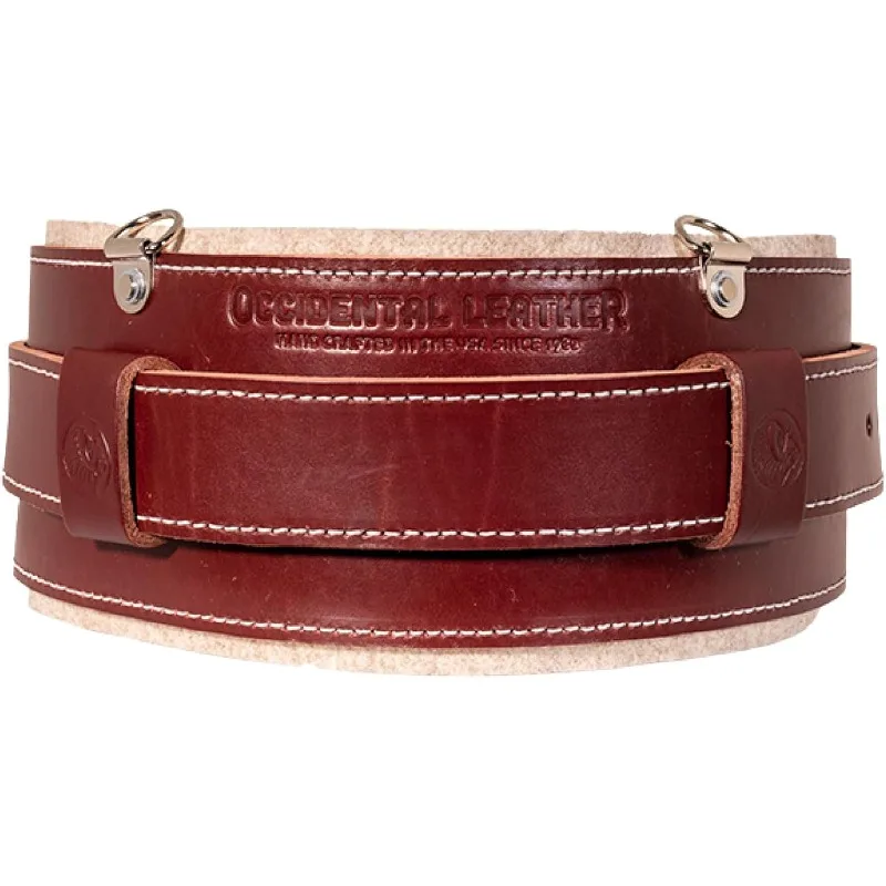 Leather Stronghold Comfort Belt System - Large, OxyRed - Wide 5” Belt for More Back Support - Heavy-Duty Buckles & Be