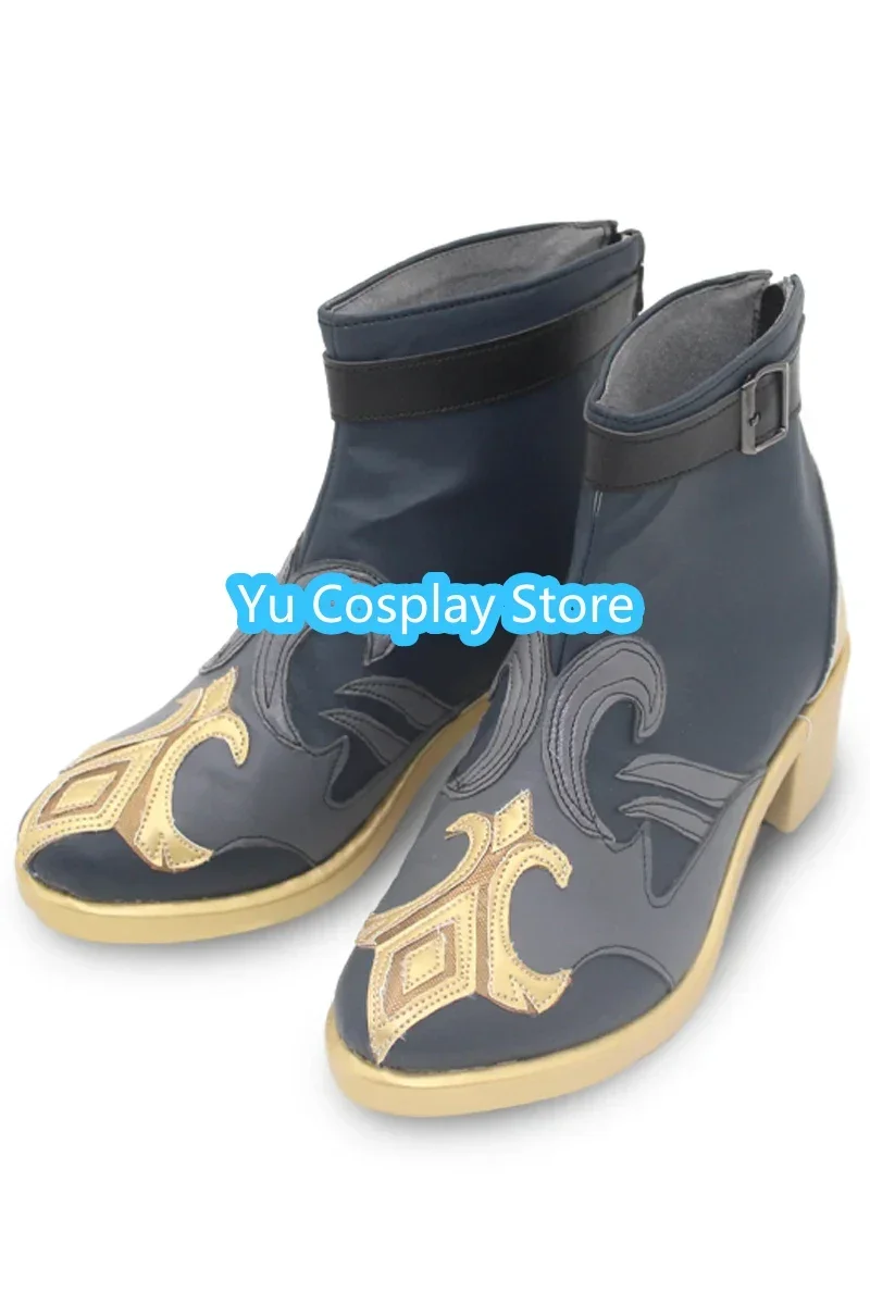 Genshin Impact Neuvillette Cosplay Schuhe Spiel Cosplay Prop PU Leder Schuhe Halloween Karneval Stiefel Nach Maß