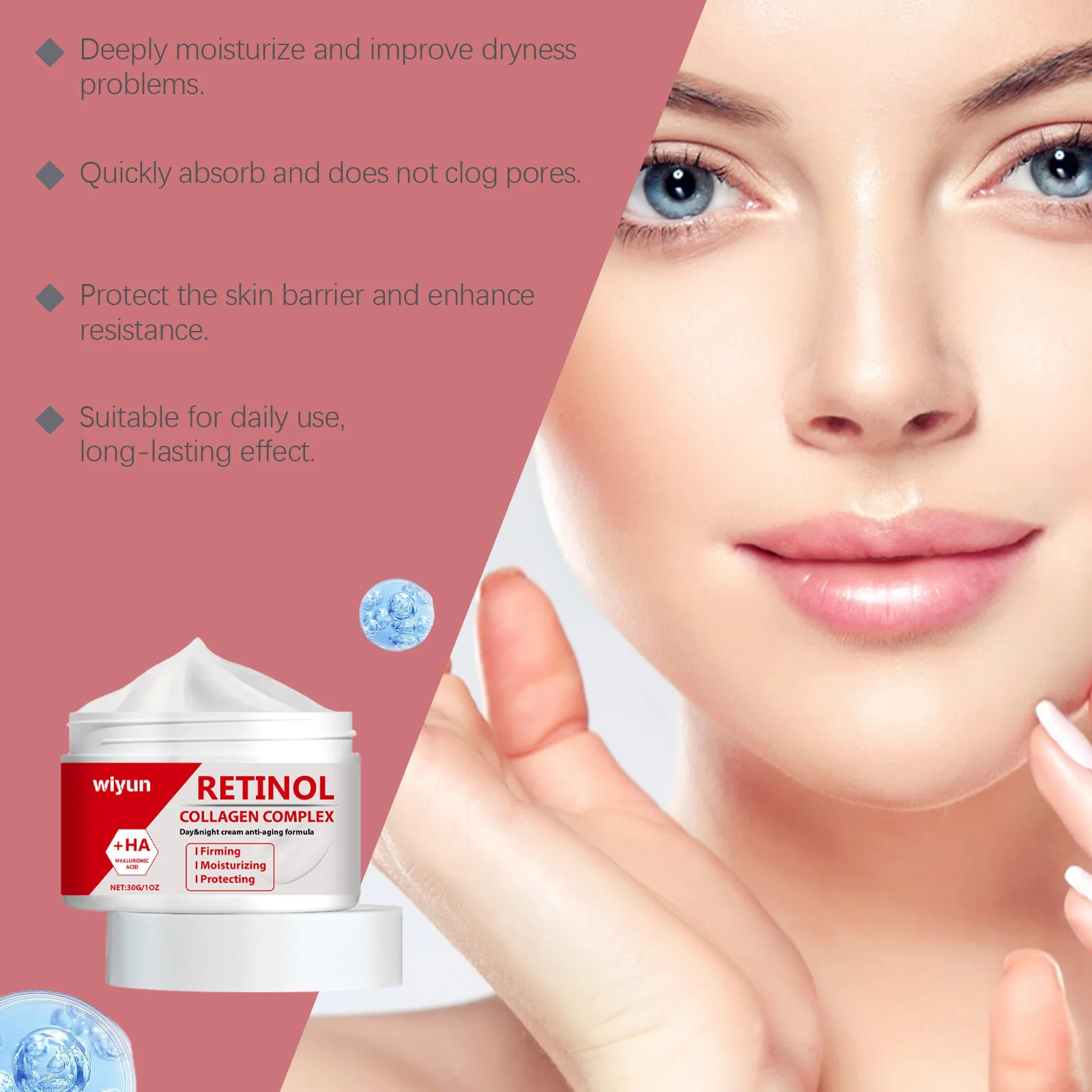 Wiyun Retinol colágeno crema Facial Lifting reafirmante desvanecimiento líneas finas antienvejecimiento hidratante iluminador producto para el cuidado de la piel Facial