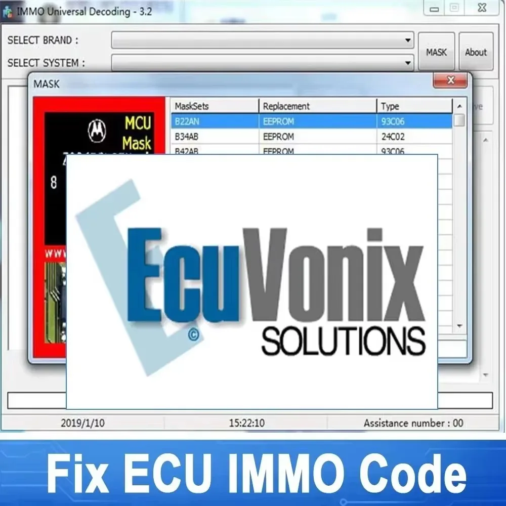 ECU IMMO Universal Decoding V3.2 Software from Vonix Repair and Remove IMMO Codes Works with UPA-USB Win7-32bits Support